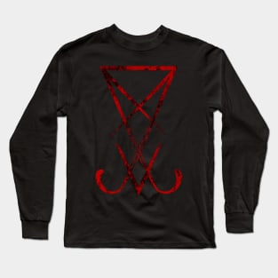 Lucifer Morning Star - Seal of Satan, Devil, Dark Art Sticker Long Sleeve T-Shirt